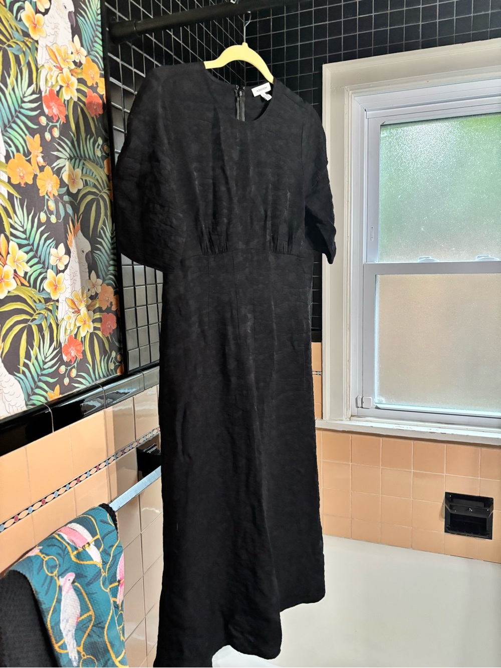 Nordstrom Black Midi Dress with Short Sleeves